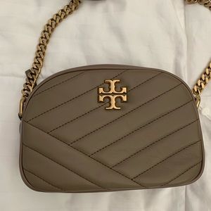 Tory Burch Kira Chevron Small Camera Bag Taupe